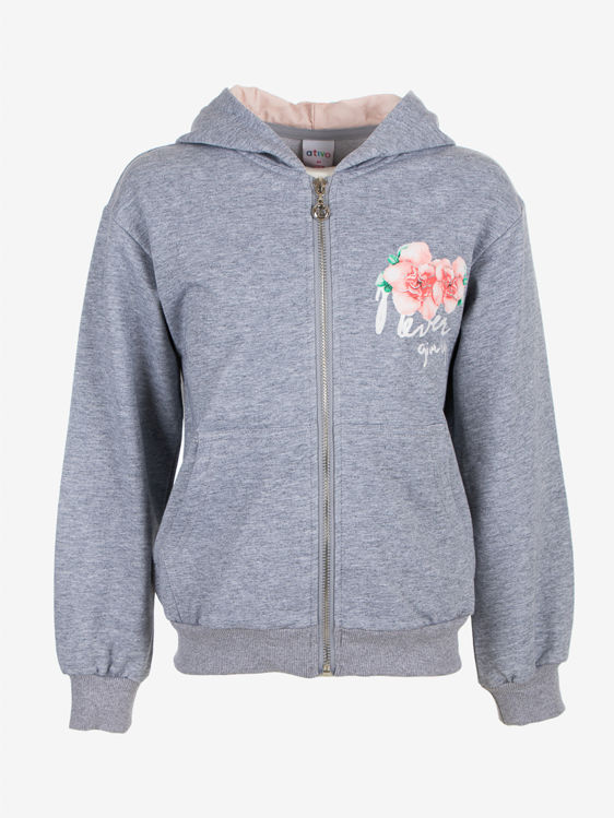 Picture of ND7666 HOODY ZIP UP IN 100% COTTON-FLOWER ON THE LEFT